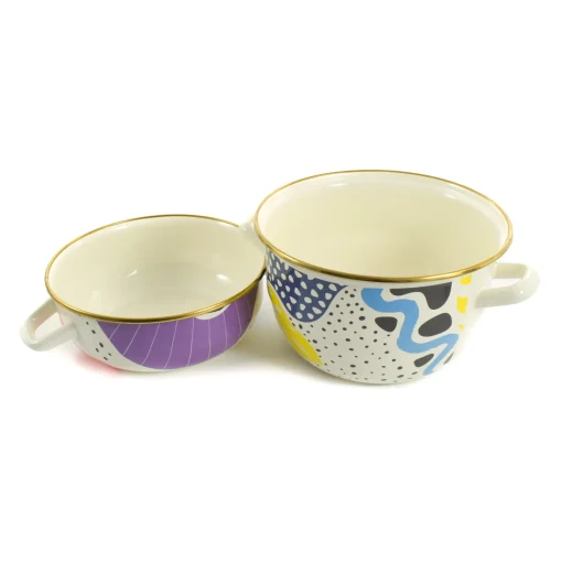Abstract Enamel Mussel Pot