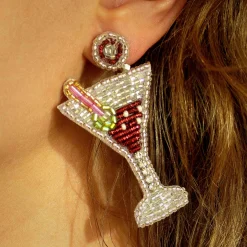 Beaded Martini Earrings