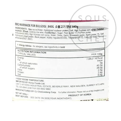 Beef Bulgogi Marinade, 840g