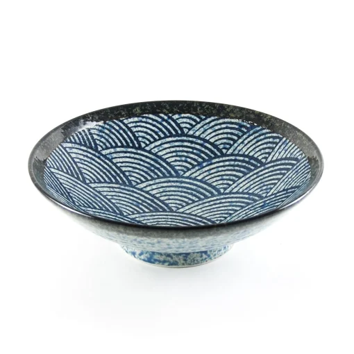 Blue Wave Large Shallow Bowl, 24.3cm