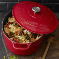 Chasseur Red Cast Iron Oval Dutch Oven, 29cm