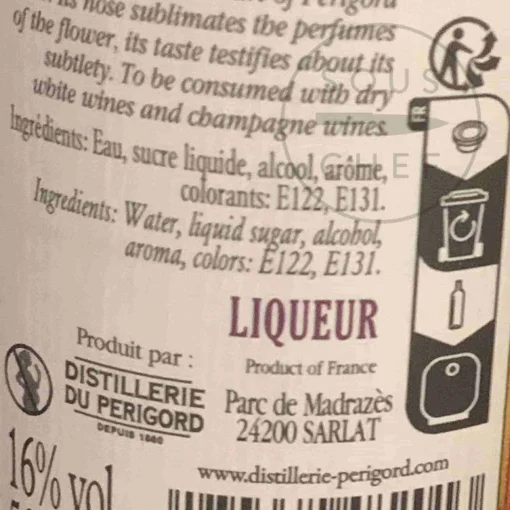 Cherry Rocher Creme de Violette, Violet Liqueur, 500ml