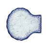 Cobalt Blue Rim Glass Scallop Serving Dish, 18cm