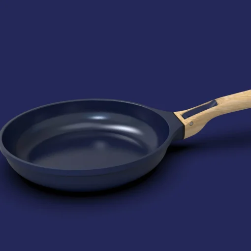 Cookut Lightweight Non-Stick 3 Piece Cookware Set with Detachable Handles, Blue, BPA-Free