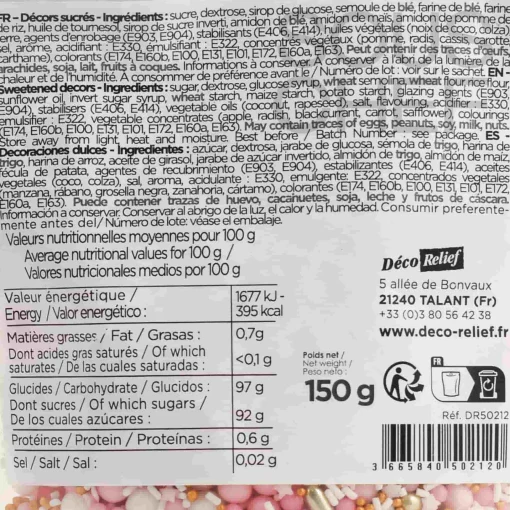 Deco Relief Pink & Gold Decorating Mix, 150g