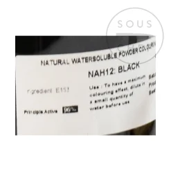 Deco Relief Professional Natural Black Food Colour - Charcoal, 50g