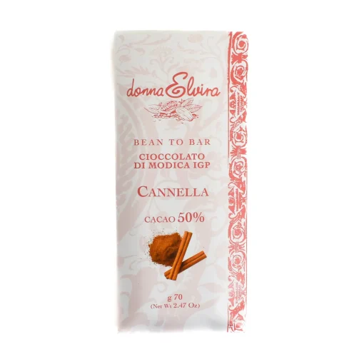 Donna Elvira Cinnamon PGI Modican Chocolate Bar, 70g