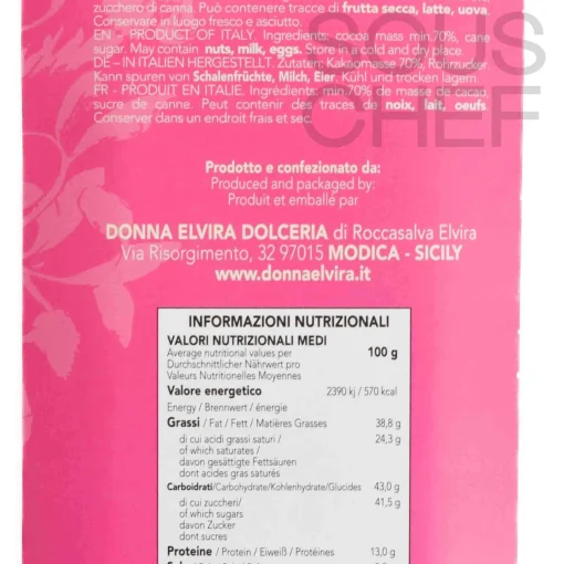 Donna Elvira Single Origin Perù Amazonico 70% Chocolate Bar, 70g