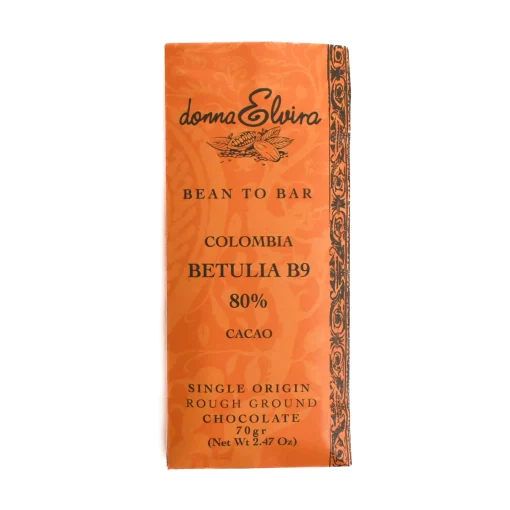 Donna Elvira Single Origin Colombia Betulia B9 80% Chocolate Bar, 70g