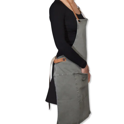 Dutchdeluxes Canvas BBQ Apron in Grey-Green