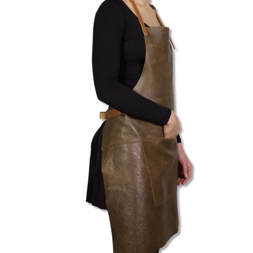 Dutchdeluxes Leather BBQ Apron in Vintage Brown