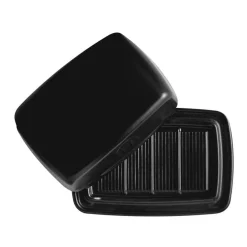 Emile Henry Black Butter Dish, 17x11cm