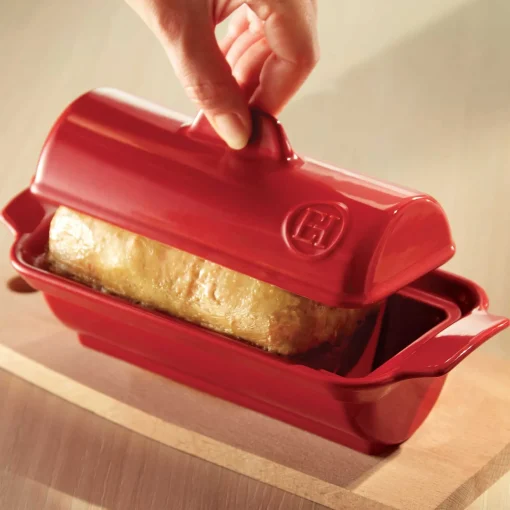 Emile Henry Red Foie Gras Medallion Dish with Lid, 24.5x10cm