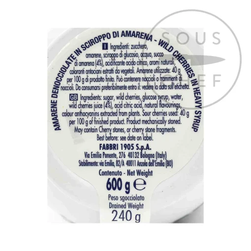 Fabbri Amarena Cherries in Syrup - Opaline Jar, 600g