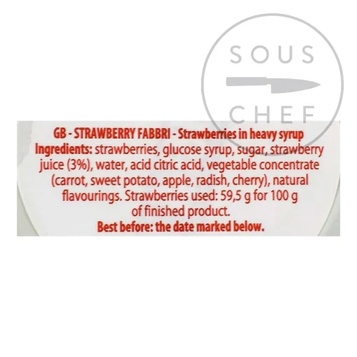 Fabbri Candied Strawberries in Syrup, 600g