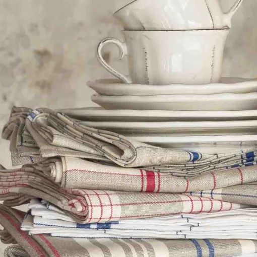 French Linen Tea Towel - EGR Bleu