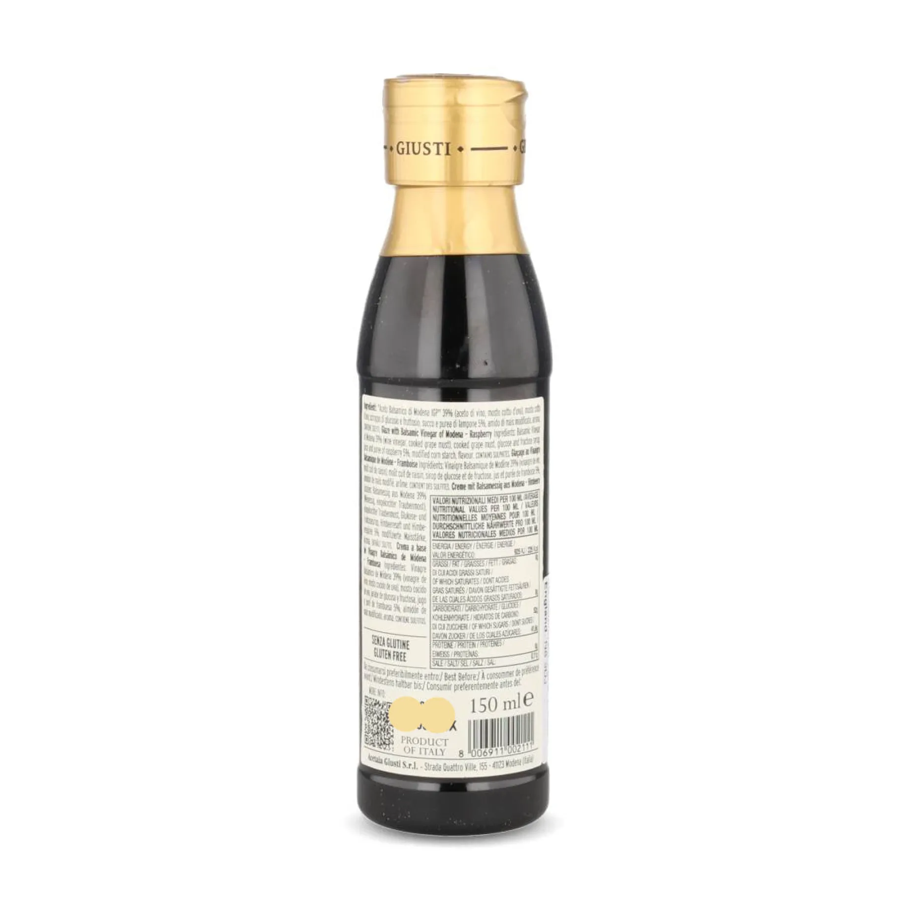 Giusti Balsamic Crema Raspberry Glaze, 150ml