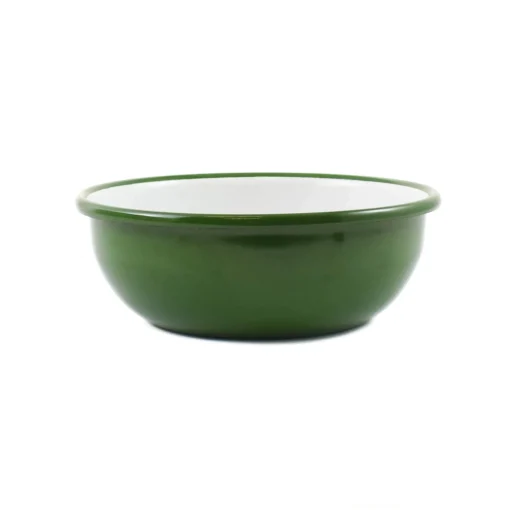 Green Marble Enamel Shallow Bowl