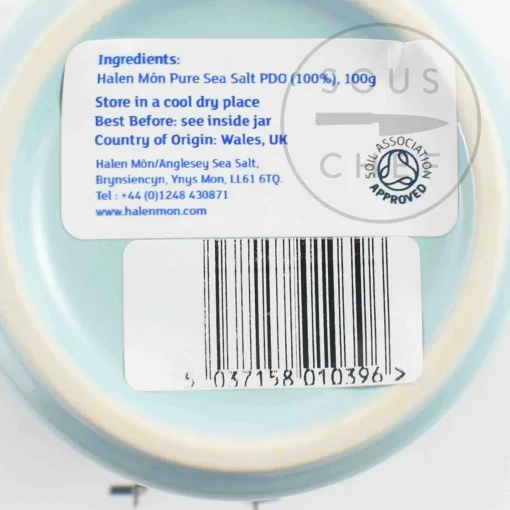 Halen Mon Pure Sea Salt in Blue Church-In-The-Sea Ceramic Jar, 100g