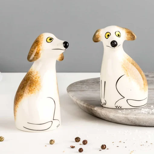 Hannah Turner Set of 2 Dog Salt & Pepper Shakers, 9.5cm