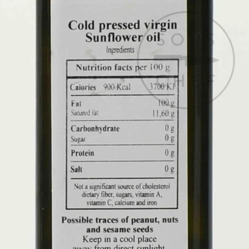 Huilerie Beaujolaise Organic Sunflower Oil, Cold Pressed, 250ml