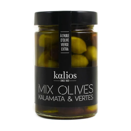 Kalios Kalamata & Chalkidiki Olives in Extra Virgin Olive Oil, 290g