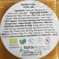 LoRUSSo Organic Artisanal Peach Jam, 305g