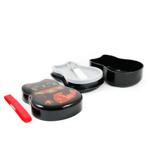 Maruko Black Cat 2-Tier Bento Box, 520ml