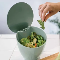 Mepal Calypso Counter Top Food Waste Bin, 2.2 Litre, Nordic Sage