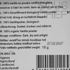 Mill & Mortar Organic Vanilla Powder, 15g