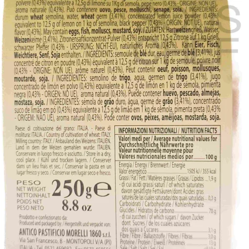 Morelli Lemon Pepper Linguine Pasta, 250g