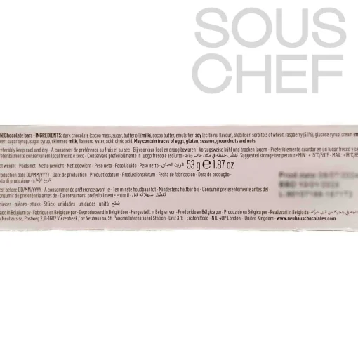 Neuhaus Dark Chocolate Raspberry Bar, 50g