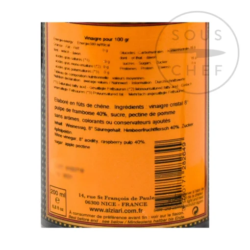 Nicolas Alziari Raspberry Vinegar, 200ml