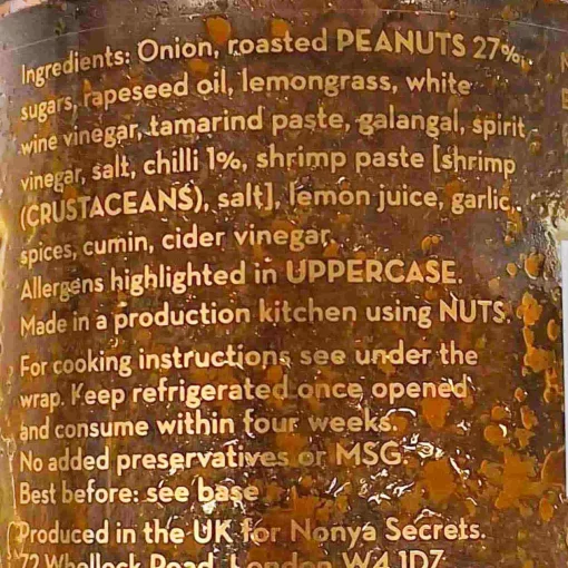 Nonya Secrets Spicy Peanut Sauce, 170g