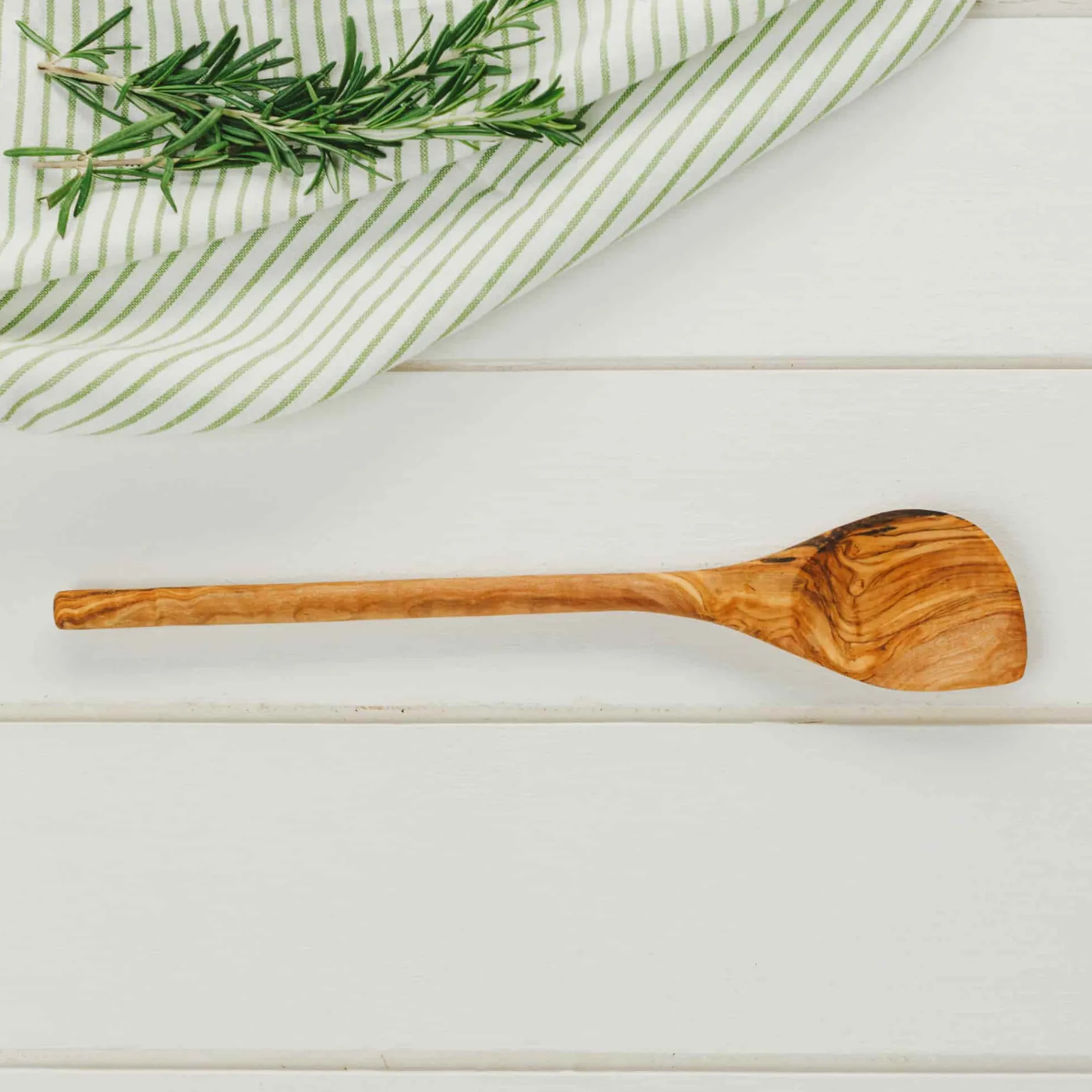 Olive Wood Corner Spoon, 30cm