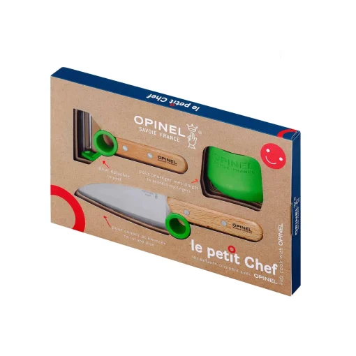 Opinel Green Le Petit Chef 3 Piece Children's Knife Set