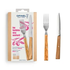 Opinel La Table Au Soleil 8 Piece Olive Wood Handle Cutlery Set