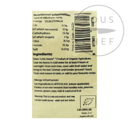 Organic Black Turtle Beans, 500g