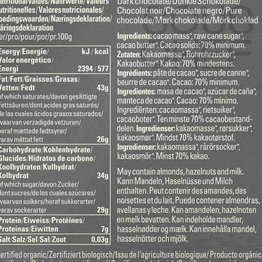 Original Beans 70% Cru Virunga Dark Chocolate Bar, 70g