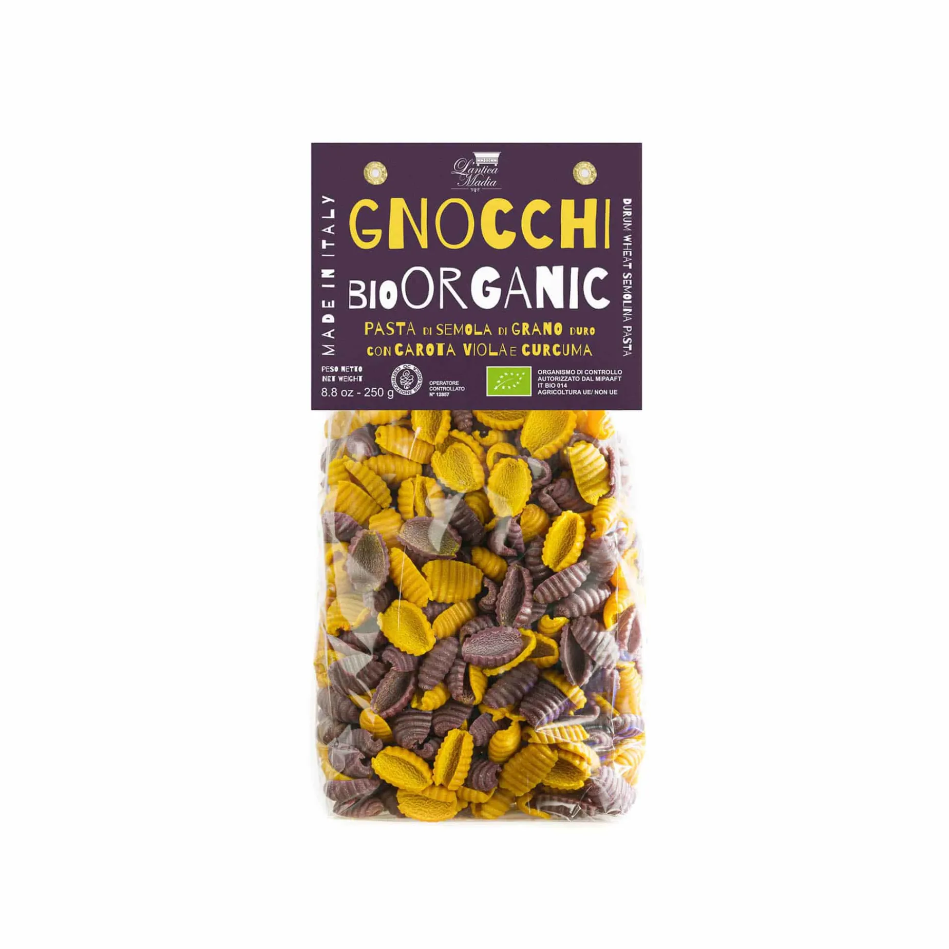 Pasta L'Antica Organic Gnocchi Pasta Turmeric & Purple Carrot, 250g