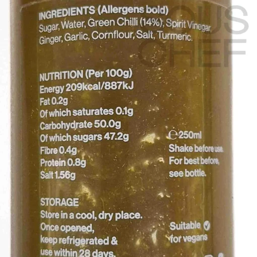 Payst Ginger & Green Sweet Chilli Sauce, 250ml