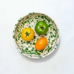 Puglia Green Splatter Bowl, 19cm
