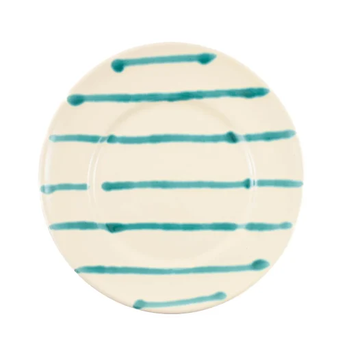 Puglia Teal Stripe Dinner Plate, 24cm