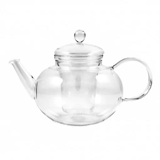 Round Glass Teapot & Strainer 1.2 litres
