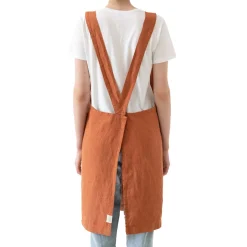 Rust Crossback Linen Apron