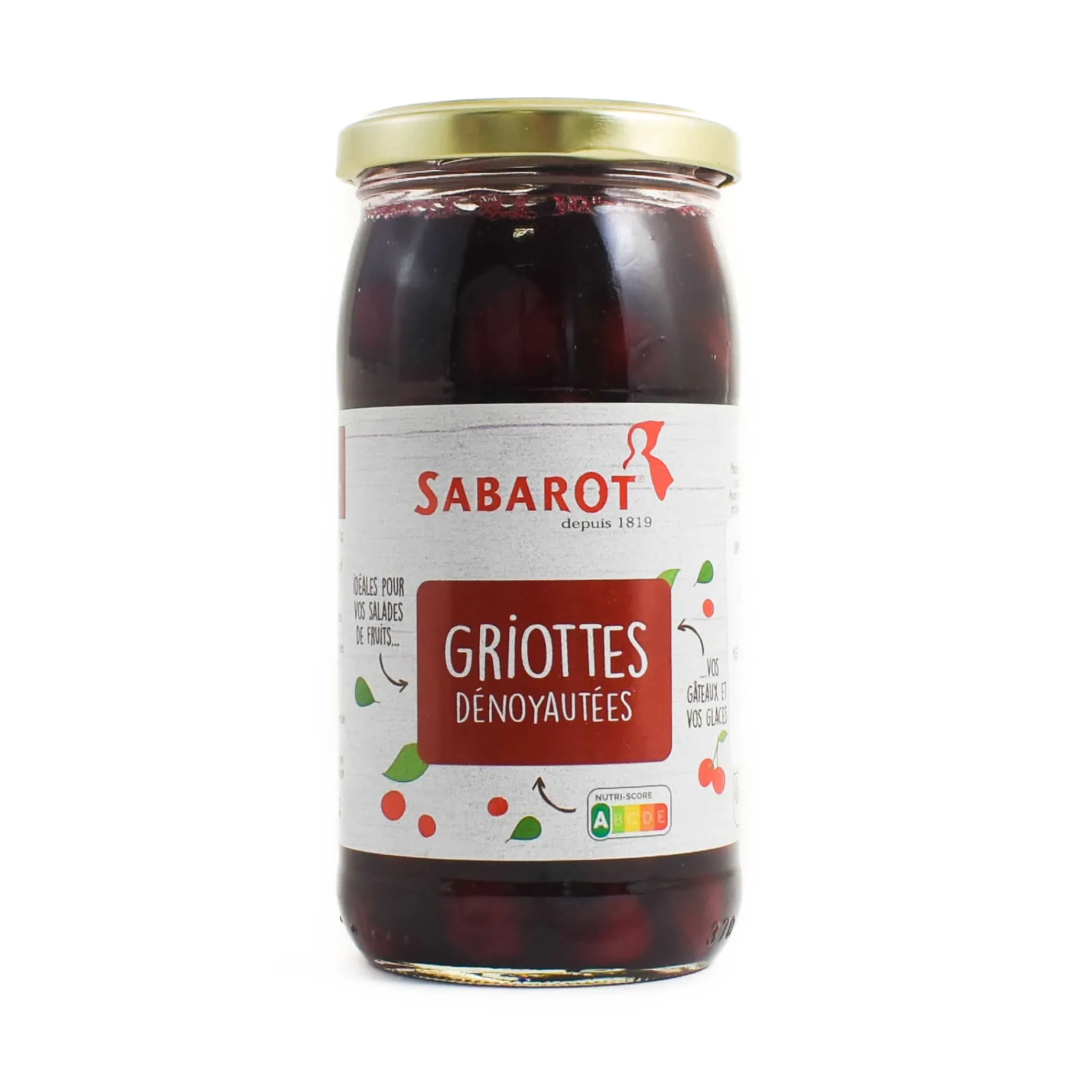 Sabarot Pitted Morello Cherries (Griottes), 370ml