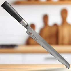Senzo Twist Damascus Steel VG10 Core Bread Knife, 22cm