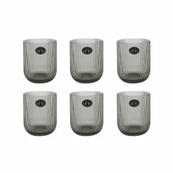 Set of 6 Ribbed Green Tumblers, 270ml