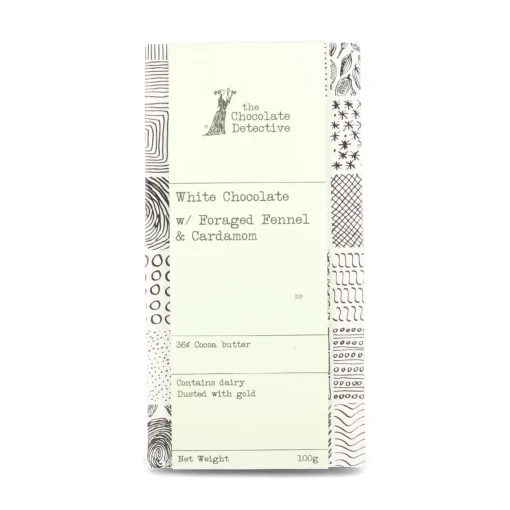 The Chocolate Detective White Broken Chocolate with Foraged Fennel & Cardamom, 100g