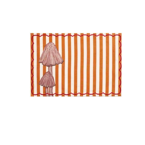 The Platera Striped Mushroom Cotton Placemat